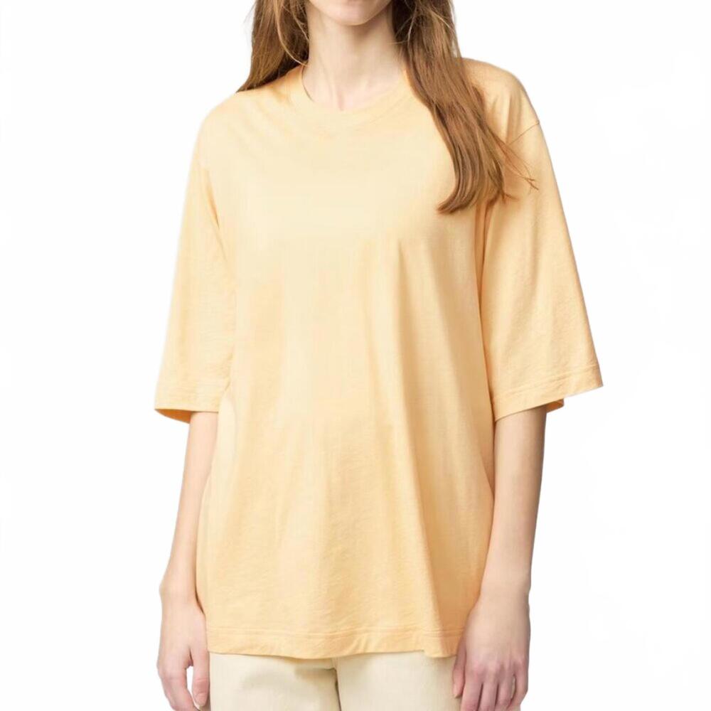 Uniqlo SUPIMA Cotton Sheer Oversized T-Shirt Yellow NWT Women's XL